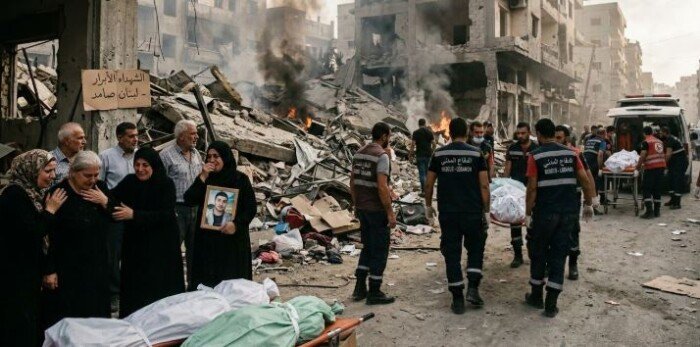 صورة توضح آثار العدوان الإسرائيلي على البنى التحتية في لبنان